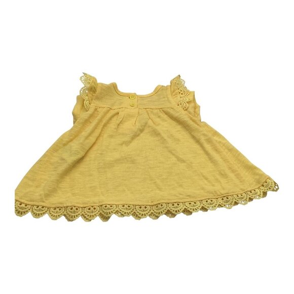 Nannette Kids Yellow Girls Dress 0-3M With Lace Short Sleeve Hem Details Button - Picture 13 of 13